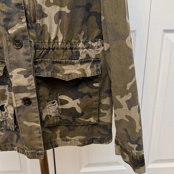 Women’s LoveTree Camouflage Utility Jacket Olive Green Camo Sz L - Picture 5 of 15
